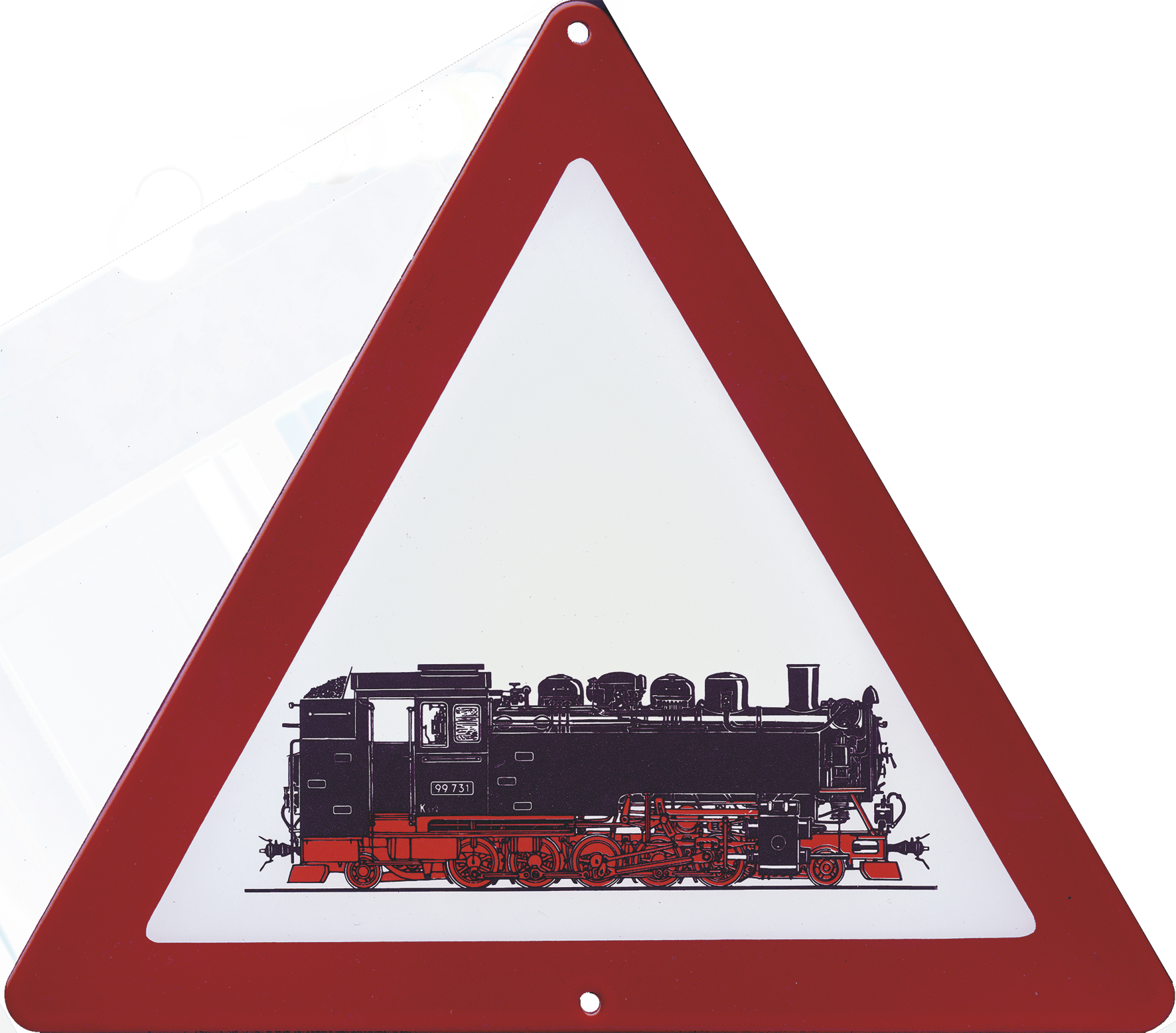 Emailleschild Achtung Dampflok VII K