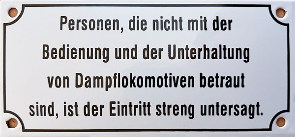 Emailleschild "Personen, die nicht..."