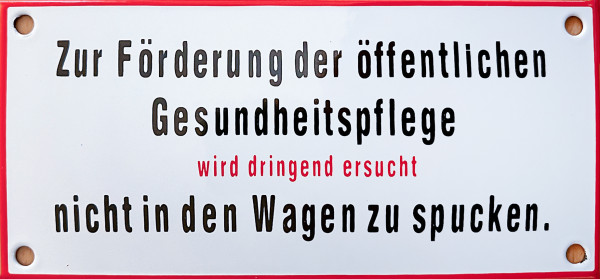 Emailleschild "Förderung öffentliche Gesundheitspflege"